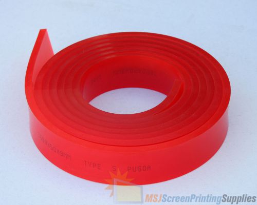 6 FT/Feet Roll - 60 Duro Durometer - Silk Screen Printing Squeegee Blade RED