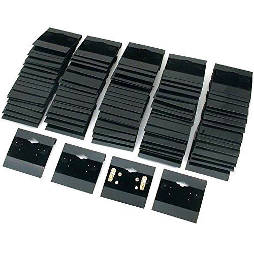 Earrings Jewelry Black Velvet Plastic Display Storage Cards 100-Pack 2&#034;X2&#034; New