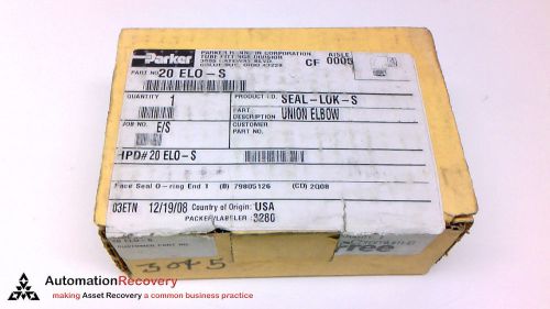 PARKER 20 ELO-S SEAL LOK UNION ELBOW 1-1/4&#034;, NEW #210322