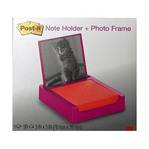 Post-it 3 x 3 Inches Note Holder with Photo Frame, Pink Hibiscus