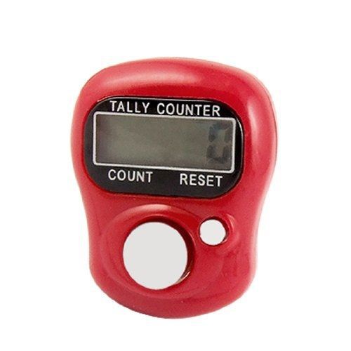 Adjustable Band 5-Digital LCD Finger Tally Counter Red