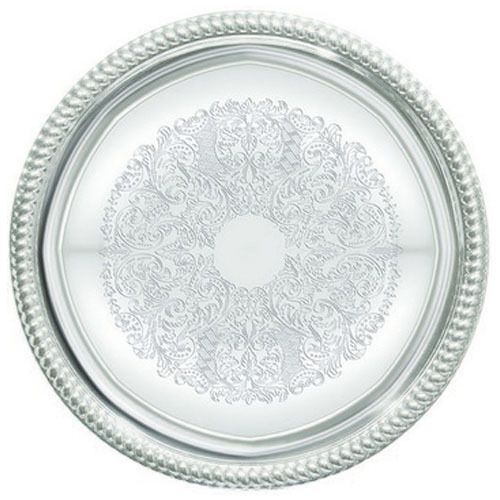 Winco CMT-14, 14-Inch Diameter Chrome Plated Round Serving Tray with Engraved Ed