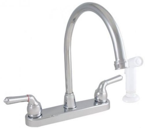 LDR 952 36425CP Exquisite Kitchen Faucet, Gooseneck, Dual Tulip Handle, With