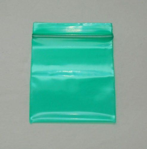 200 green plastic 1.5x1.5 small poly baggies 2mm rave 1515 tiny ziplock dime bag for sale
