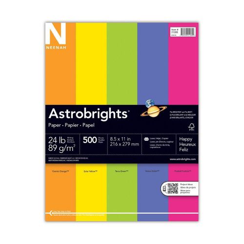 Neenah Astrobrights Premium Color Paper Assortment 24 lb 8.5 x 11 Inches 500 ...