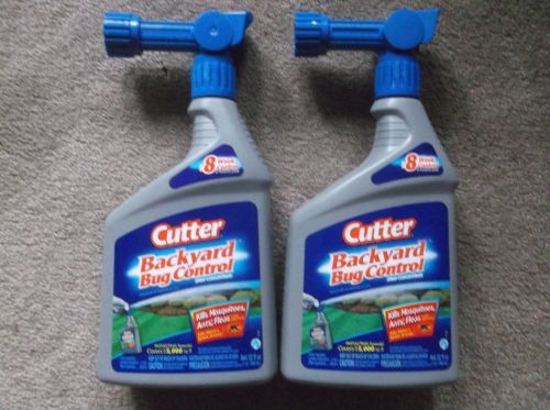 2 BOTTLES CUTTER BACKYARD BUG CONTROL SPRAY CONCENTRATE FOR ANTS, FLEAS &amp; MORE.