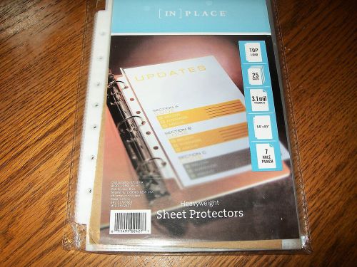 [IN] Place Heavyweight Sheet Protectors 5.5&#034; x 8.5&#034; 3 or 7 Hole 25 Sheets NIP
