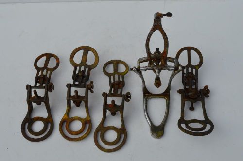 Vintage dental lab equipment lot of 5 brass &amp; chrome adult articulators for sale