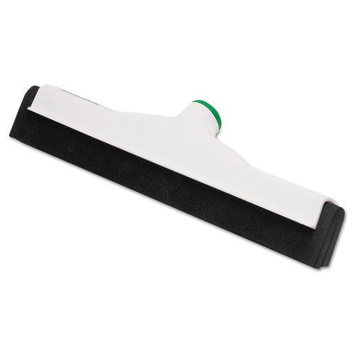 Sanitary standard floor squeegee, 18 inch blade, white plastic/black rubber for sale