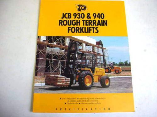 JCB 930 &amp; 940 Straight Mast Forklift 6 Pages,1992 Brochure                #