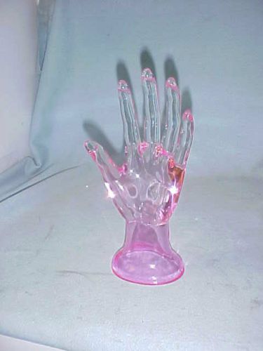 PINK PLASTIC JEWELRY DISPLAY HAND