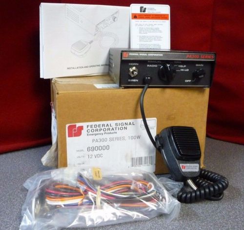 Federal Signal Corp. PA300 Series Electronic Siren 12V 100W 690000 w/ Mic.-6463