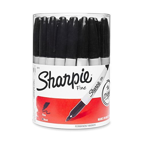 Sharpie Permanent Markers, Fine Point, Black, Pack of 36