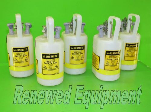 Justrite 1-Gallon 3.8L Non-Metallic Oval Body Safety Can 12160 Lot of 5