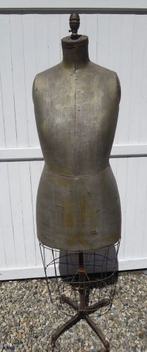 Vintage J.R. Bauer New York Large Dress Form Mannequin Cast Iron Base Cage 
