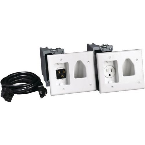 Datacomm Electronics 450023WH Recessed Pro-Power Kit w/Straight Blade Inlet