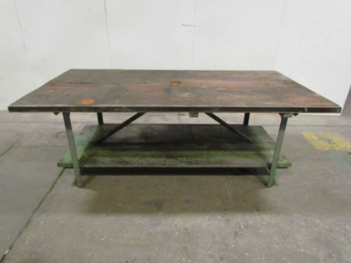 Vintage industrial work bench from ge plant 1-3/4&#034;t wood top 51&#034;wx96-1/8&#034;l table for sale