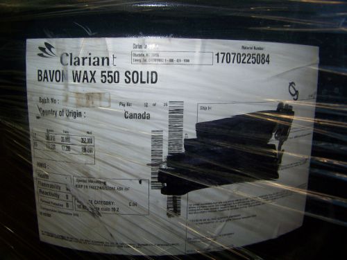 Clariant Corp. Bavon Wax 550 Solid 55 Gal. Drum Material No. 17070225084 New