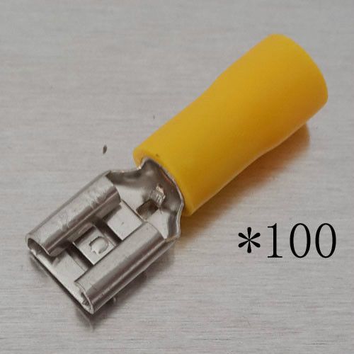 (100)Insulated Female Electrical Spade Crimp Connector Terminals 12-10AWG unique