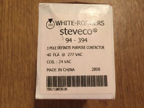 White-rodgers 94-394 1 pole definite purpose contactor with 24 vac coil (new) for sale