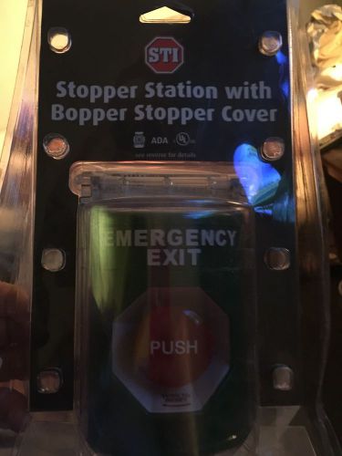 Stopper station push-to-exit button with clear protective shield for sale