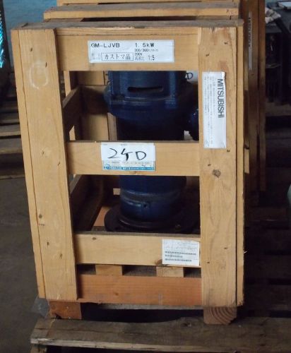 MITSUBISHI GM-LJVB 1.5 kW GEARED MOTOR, NEW IN CRATE # 1
