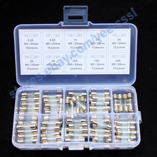 New 5x20mm quick blow glass tube fuse assorted kit fast-blow glass fuses 090520 for sale