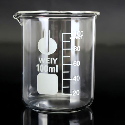100ml Borosilicate Glass Lab Beaker Laboratory Low Form Chemistry Chemical Test