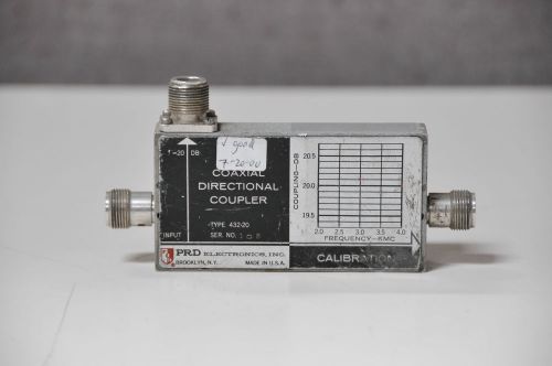 PRD Electronics 432-20 20.5dB Microwave RF Directional Coupler 2.0-4.0GHz