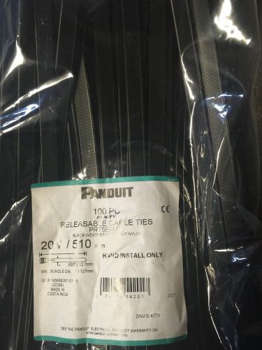 Panduit 20 1/8inch Black Releasable *QTY-100 Per Bag* PAN-TY Cable Ties