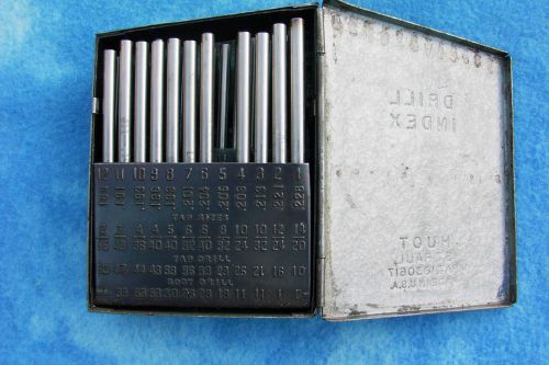 DRILL BLANK SET HSS   #1 TO #60 METAL INDEX CASE  ( some missing ) USA