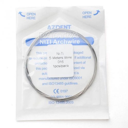 1X Dental Orthodontic Super Elastic Niti Long Arch Wire 0.016&#034; Round 5M AZDENT