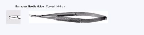O3522 Barraquer Needle Holder Curved Jaws with Lock Ophthalmic Instrument
