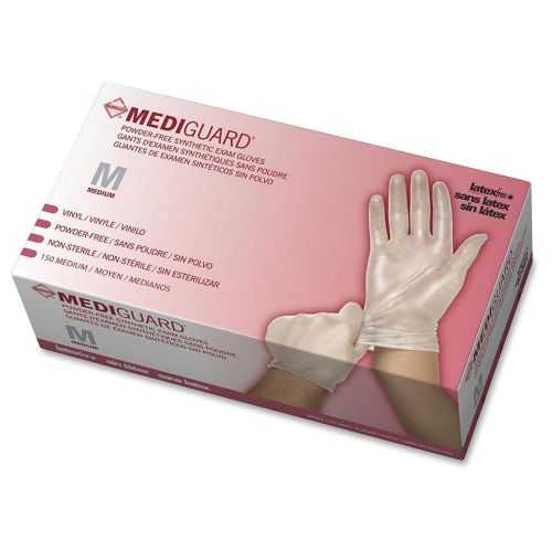 Medline mediguard vinyl non-sterile exam gloves - medium size - clear - vinyl - for sale