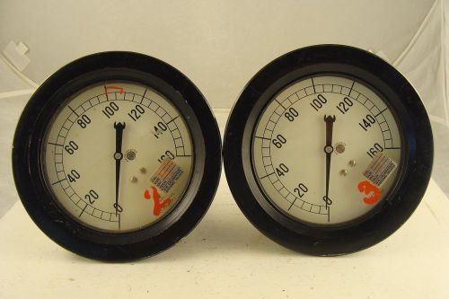 Pair marsh company air pressure gauges steampunk big black for sale