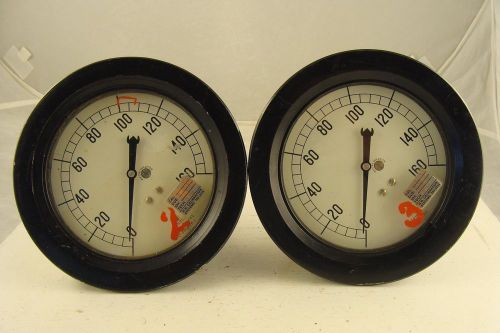 Pair Marsh Company Air Pressure Gauges Steampunk Big Black