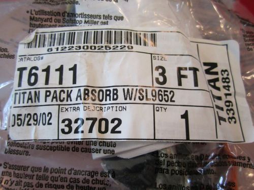 NEW MILLER TITAN PACK ABSORB FALL PROTECTION 3 FT SAFETY CLIMBING ROOFING T6111