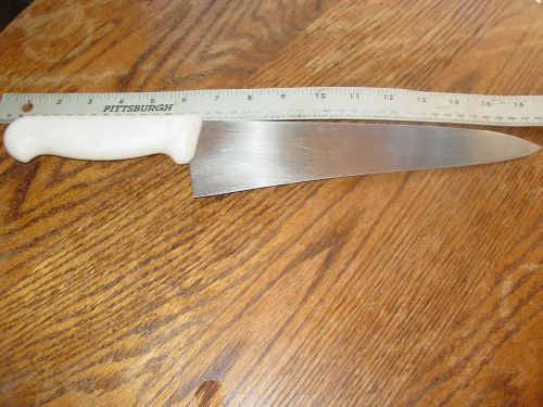 TRAMONTINA HIGH CARBON STAIN FREE 10 INCH BUTCHER KNIFE NSF USED