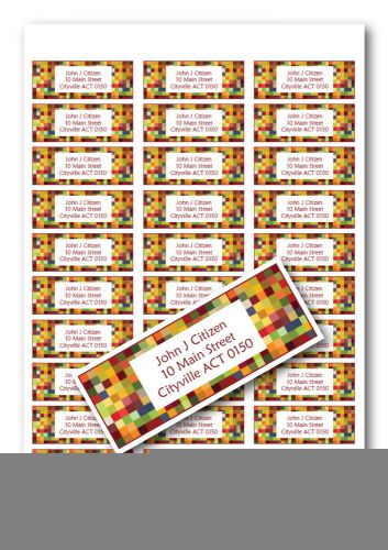 Personalised address labels - rainbow blocks - buy 4 sheets, get 1 free! for sale