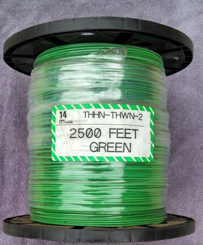 Green wire 14 awg thhn mtw stranded 2500ft for sale