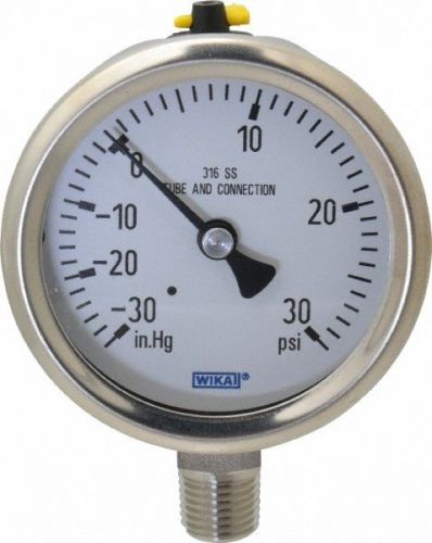 New Wika - 2-1/2 Inch Dial, 1/4 Inch, 30-0-30 Scale Range Pressure Gauge