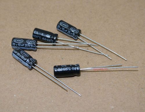 100pcs 10uF 25V Electrolytic Capacitor Long Life 105degC LS