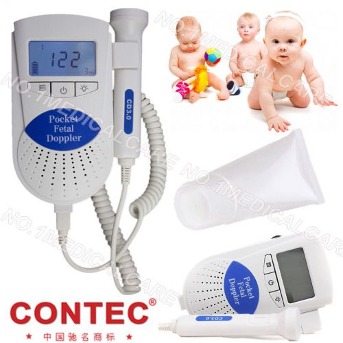 CONTEC Sonoline B Fetal Doppler, Baby Heart Monitor, 3Mhz Probe, LCD, Gel