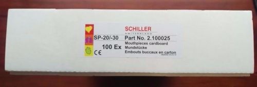 Schiller Cardbord Mouthpieces for Spirometers 100/BX #2.100025 NEW IN BOX