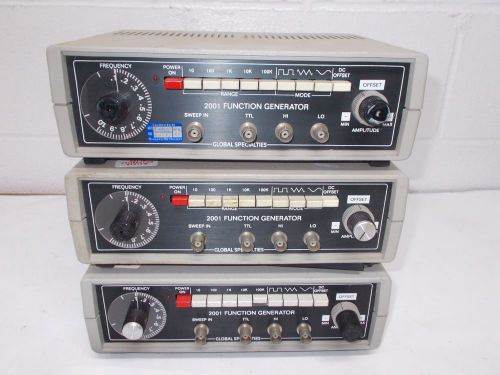 Lot of 3 Global Specialties 2001 1-100KHz Function Generator Untested