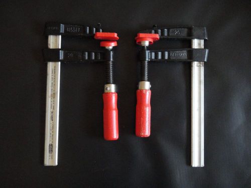 BESSEY GERMAN MADE 8&#034;X4&#034; LOT (2) HEAVY DUTY CLAMPS WOODWORKING METALWORKING RED