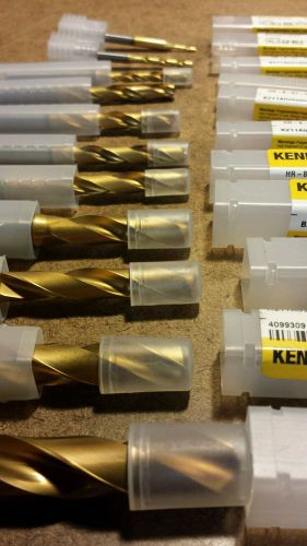 Kennametal carbide coolant through drill bits lot of 11, machinist tools