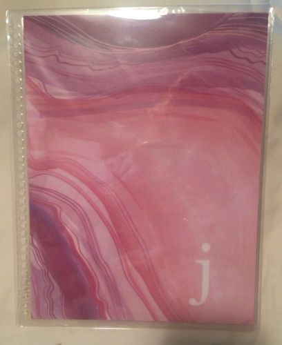 Erin Condren Cover For Life Planner Or Notebook, NWT, Pink Geode Initial &#034;j&#034;