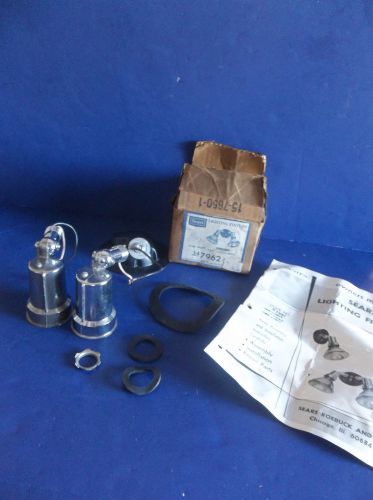 VTG. SEARS Chrome  Lighting Fixture w/Box &amp; Instructions Switch Added #347962