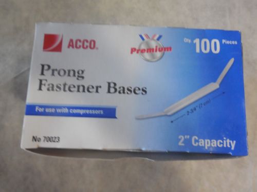 Acco 70023 Prong Fastener Bases, 2 inch, box of 100